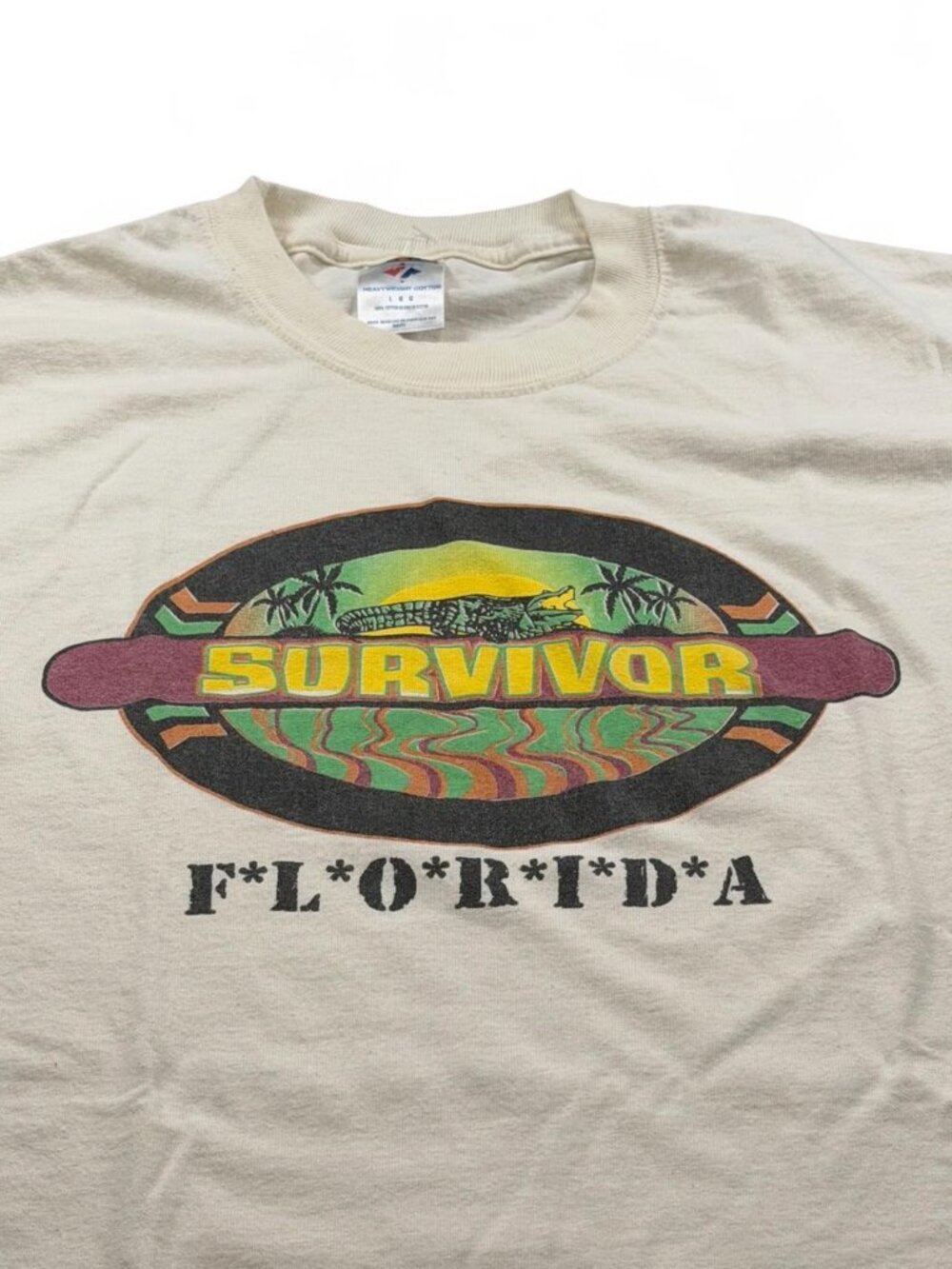 Vintage 2004 Florida Hurricane Survivor TV Show Parody Tourist Tee Large